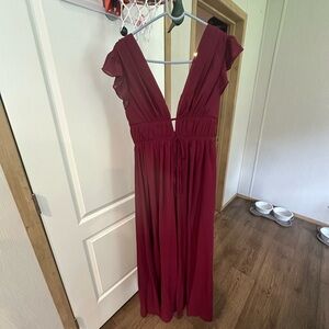 Lulu's Burgundy Maxi Dress